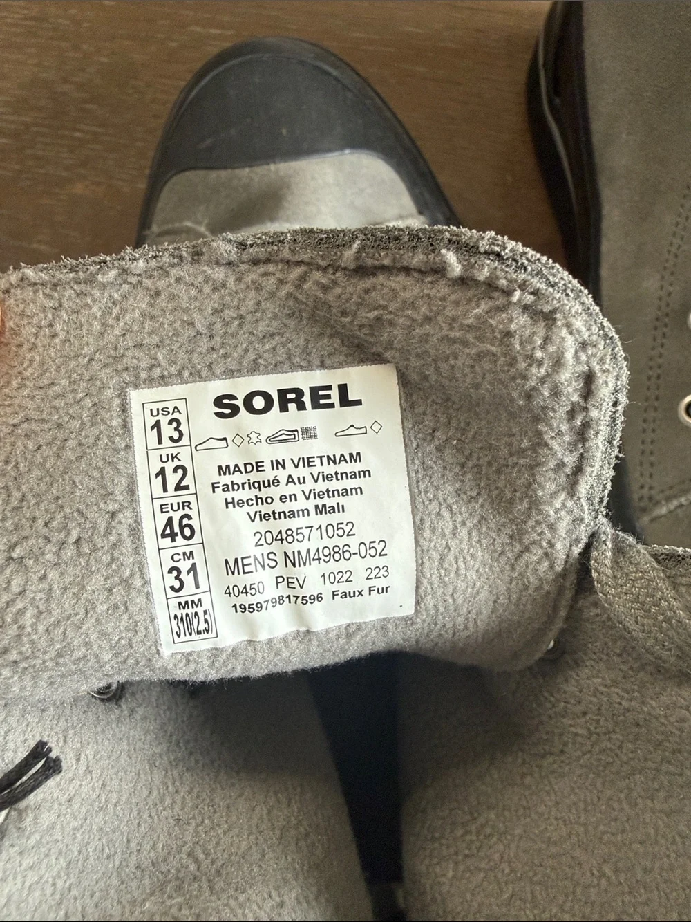 Sorel Men’s Gray Suede Waterproof Lace-Up Sneakers
